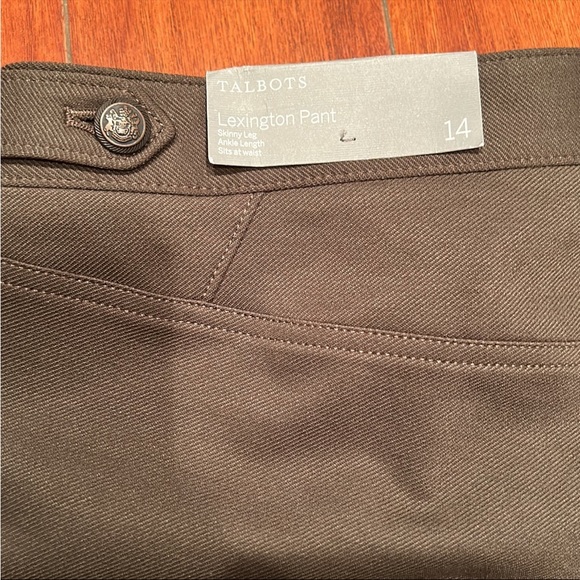 NWT Talbots Army Green Lexington Skinny Leg Ankle Length Pant - Picture 2 of 9